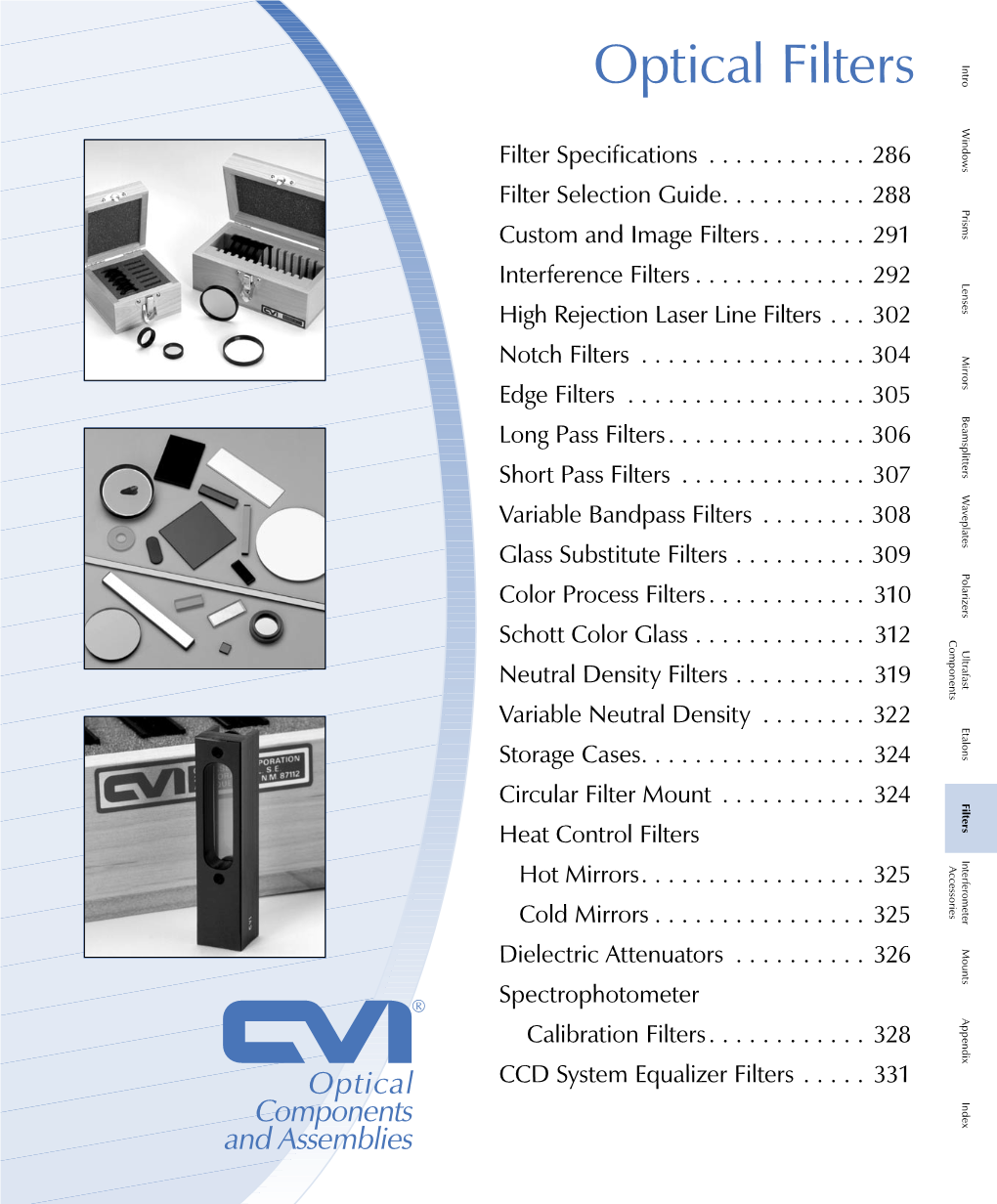 Optical Filters Intro Windows Filter Specifications