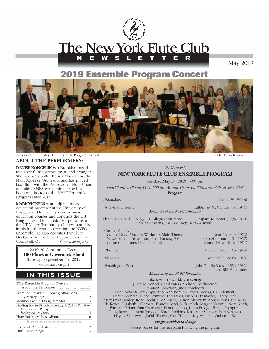 2019 Ensemble Program Concert