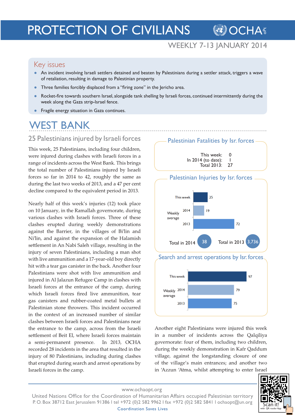 PROTECTION of CIVILIANS Opt WEEKLY 7-13 JANUARY 2014