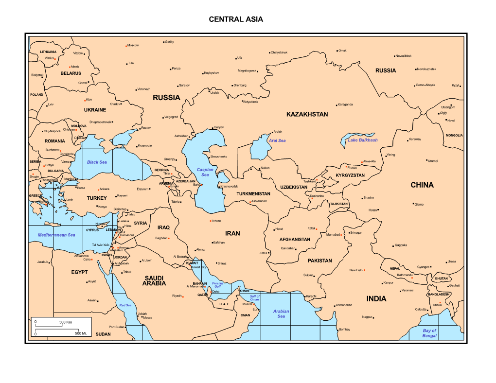 Central Asia Russia India China