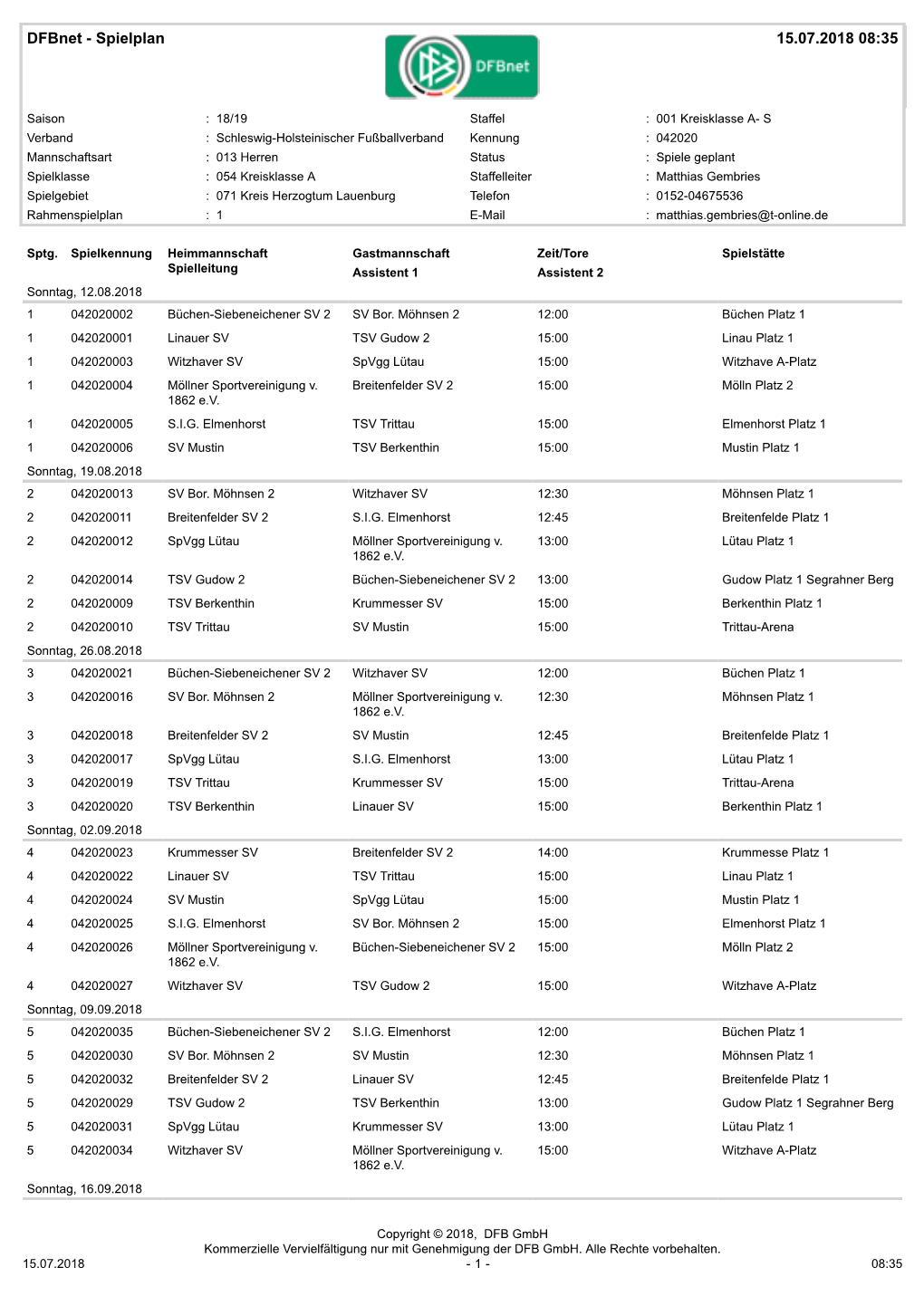 Dfbnet - Spielplan 15.07.2018 08:35