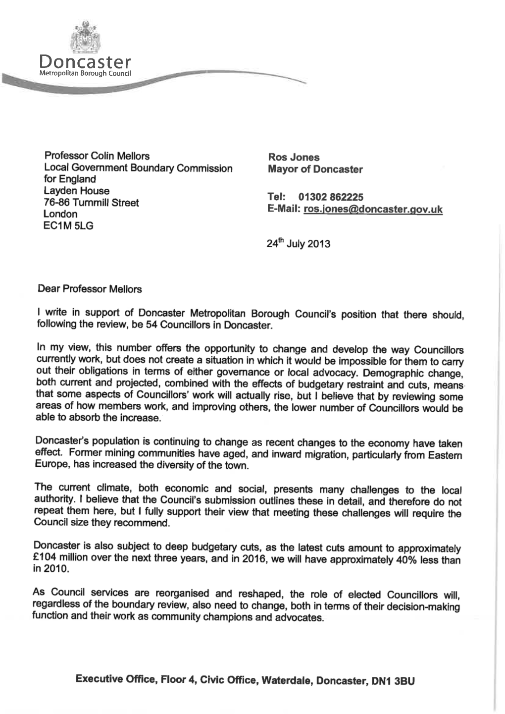 Council Submission on Council Size to the Local Government Boundary Commission for England