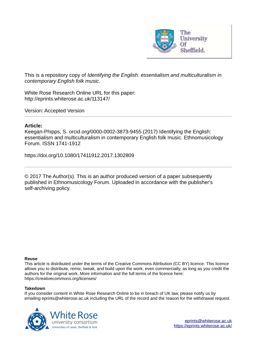 Essentialism and Multiculturalism in Contemporary English Folk Music