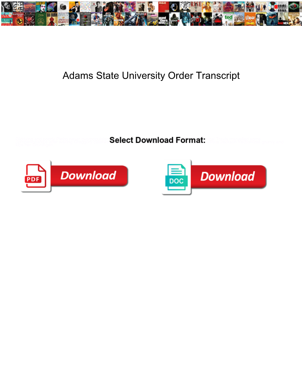Adams State University Order Transcript