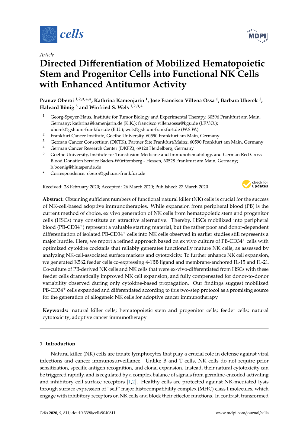 Directed Differentiation of Mobilized Hematopoietic Stem and Progenitor