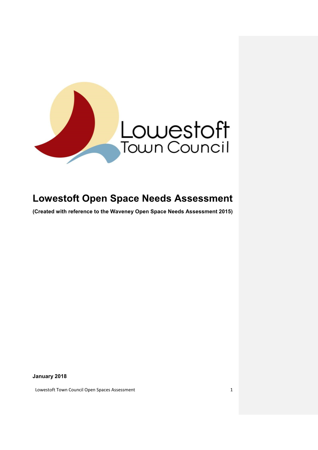 Lowestoft Open Space Needs Assessment (Created with Reference to the Waveney Open Space Needs Assessment 2015)