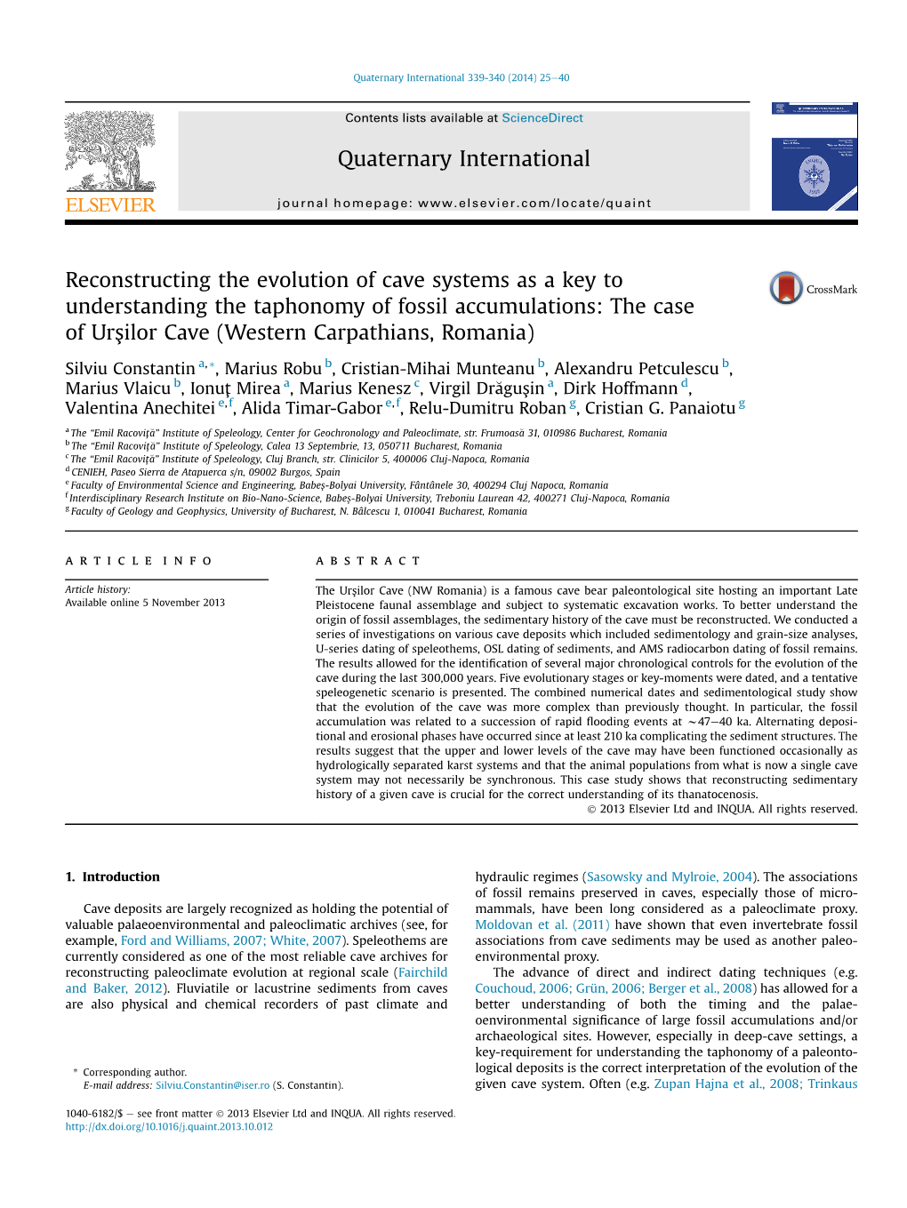 Reconstructing the Evolution of Cave Systems As a Key to Understanding the Taphonomy of Fossil Accumulations