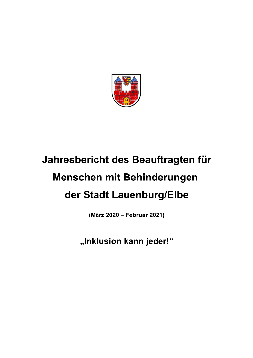 Bericht Des Behindertenbeaufrtagten Der Stadt Lauenburg/Elbe 2020 Bis 2021
