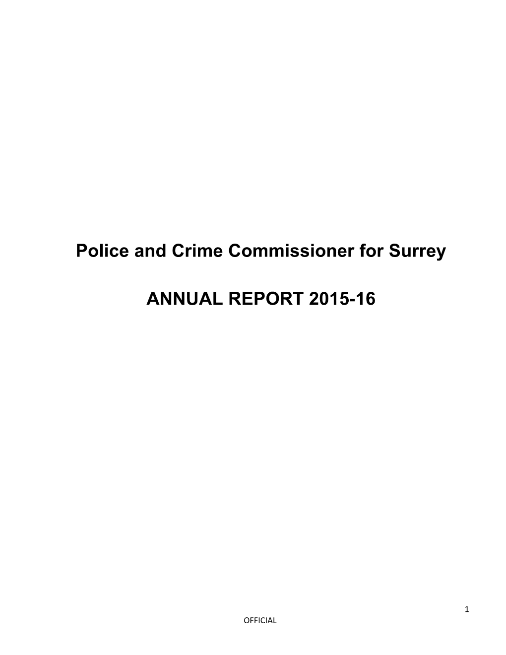 Police and Crime Commissioner for Surrey