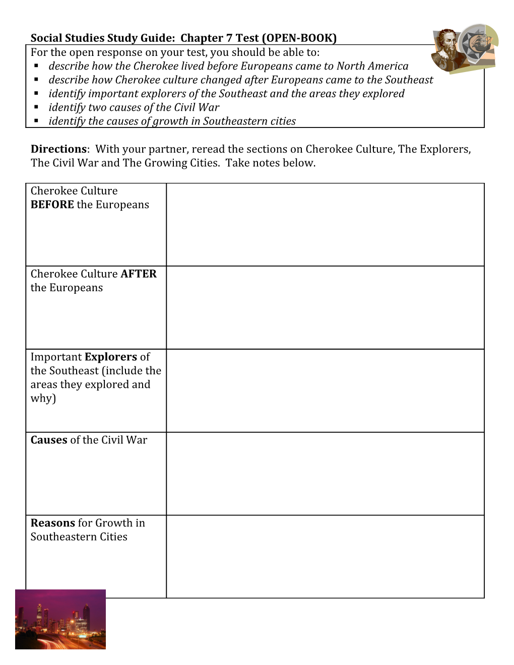 Social Studies Study Guide: Chapter 7 Test (OPEN-BOOK)