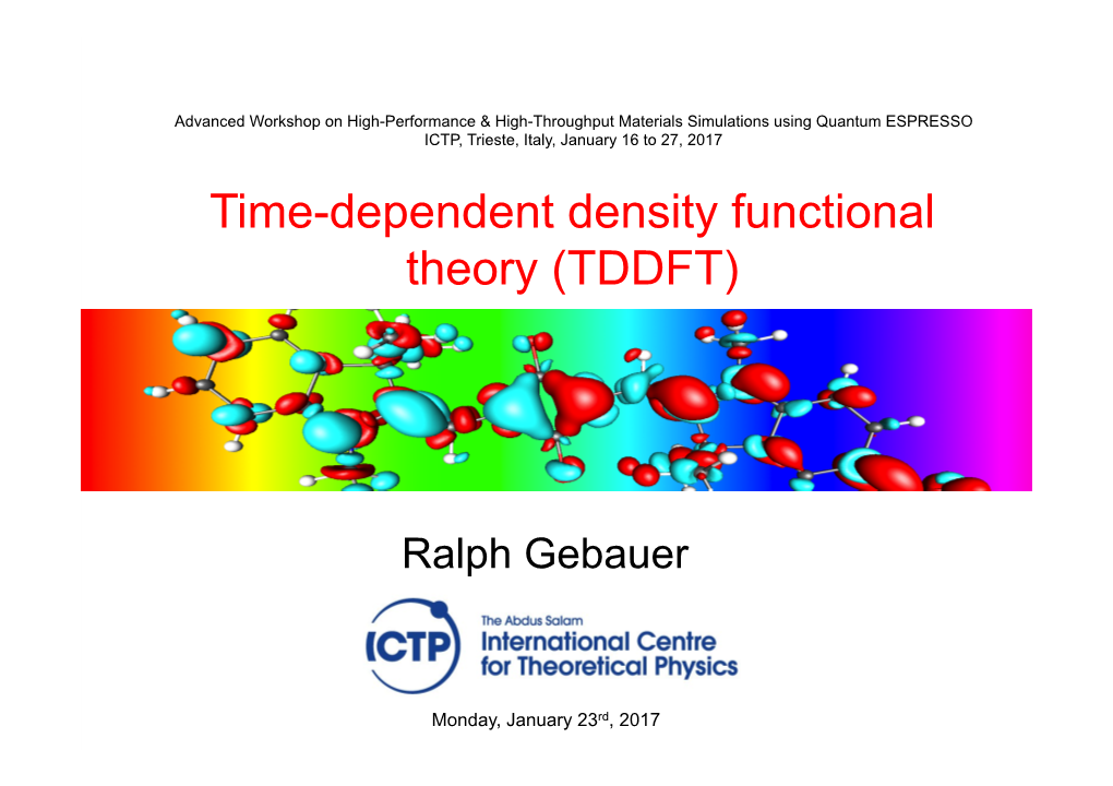 Time-Dependent Density Functional Theory (TDDFT)