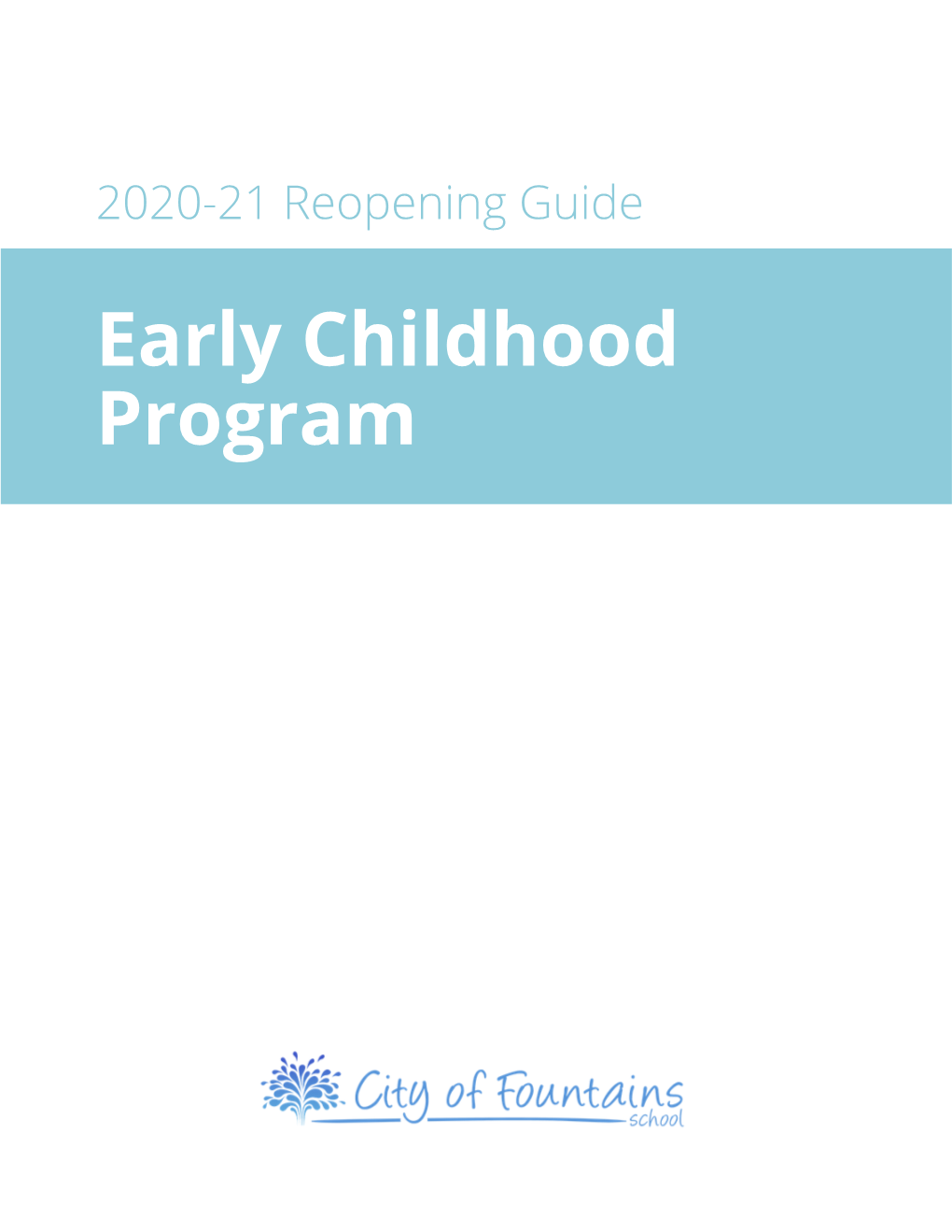 Early Childhood Program Letter to Parents