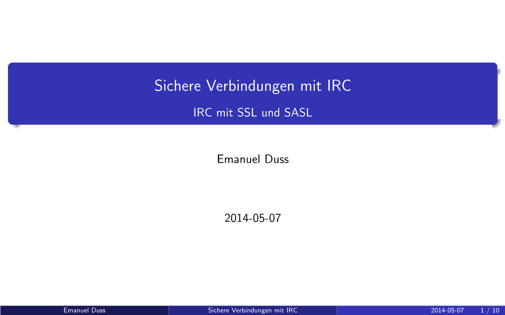 Sichere Verbindungen Mit IRC