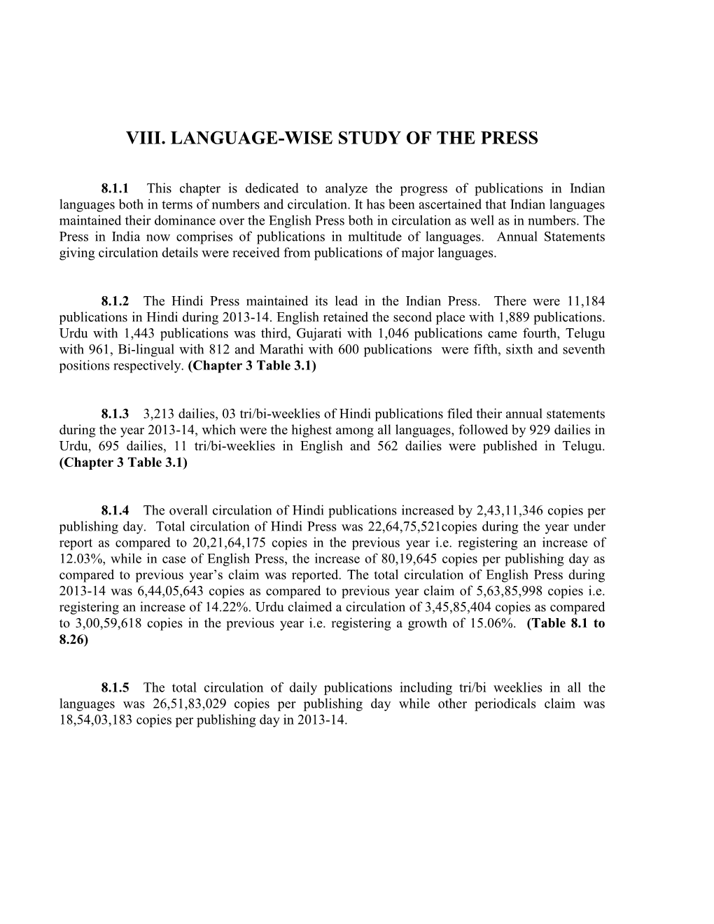 Viii. Language-Wise Study of the Press