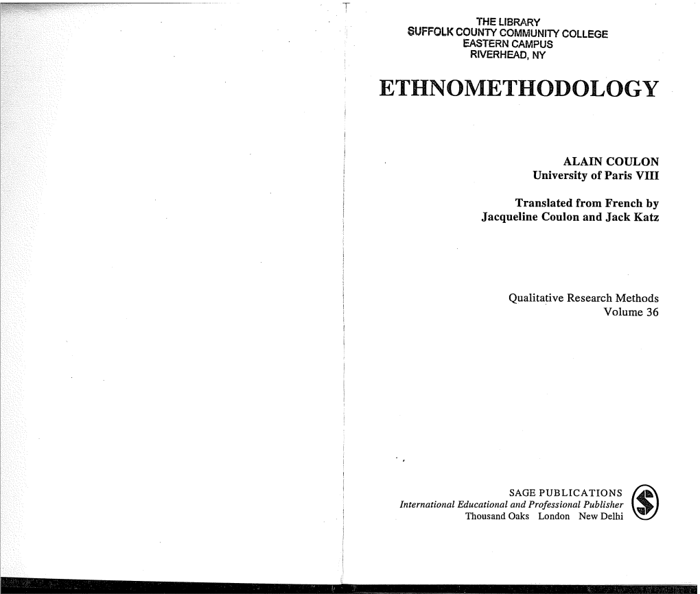 Ethnomethodology