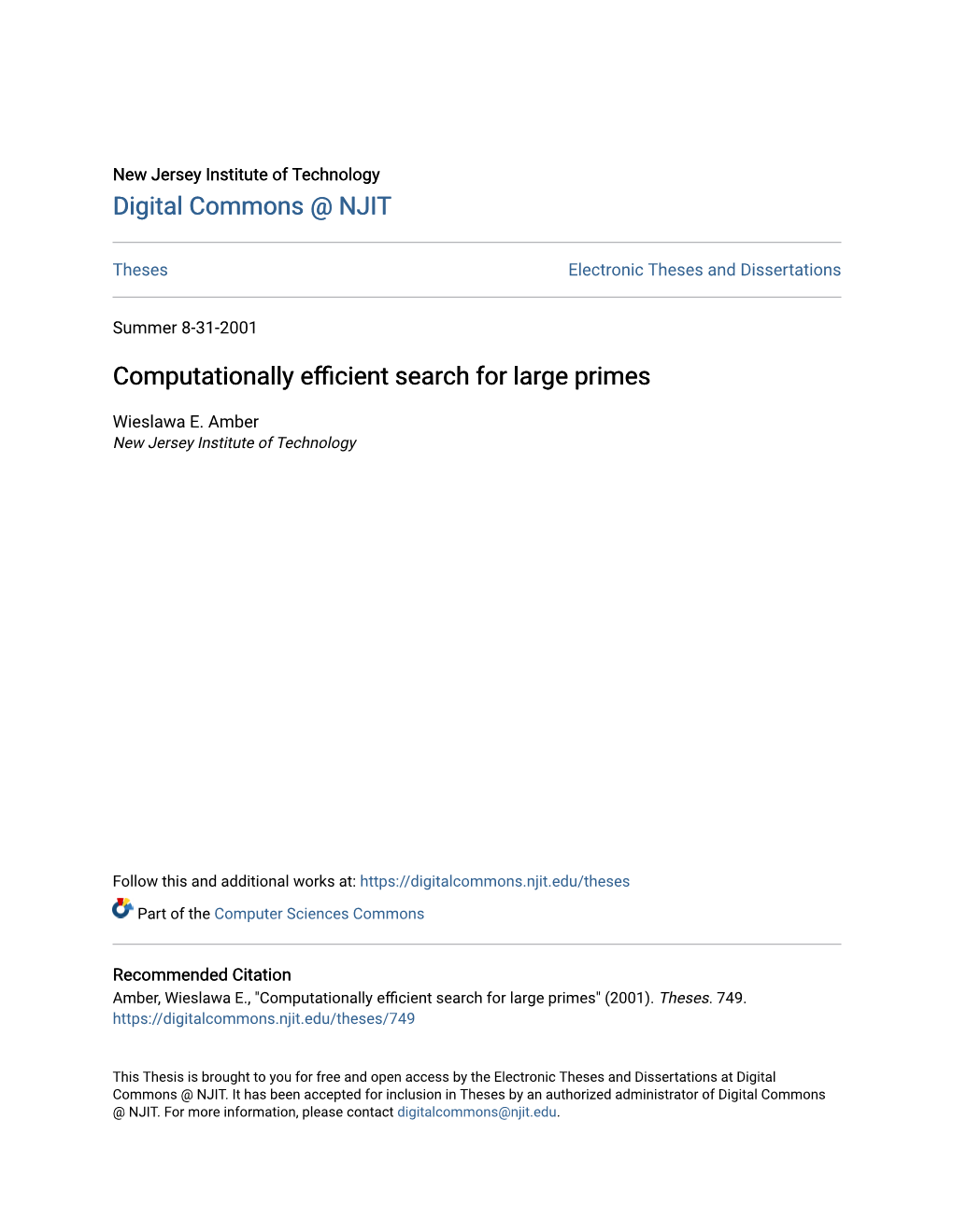 Computationally Efficient Search for Large Primes