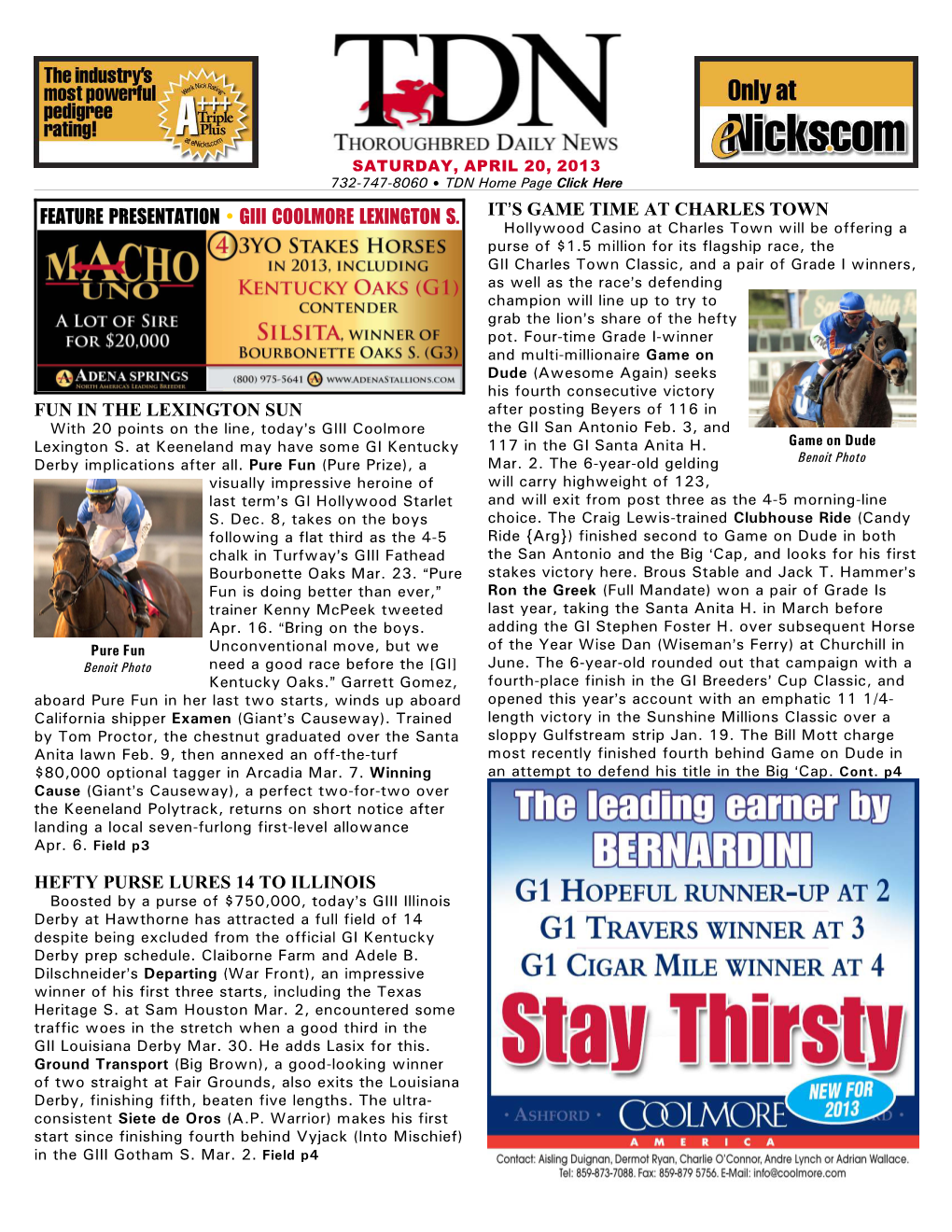 Feature Presentation • Giii Coolmore Lexington S