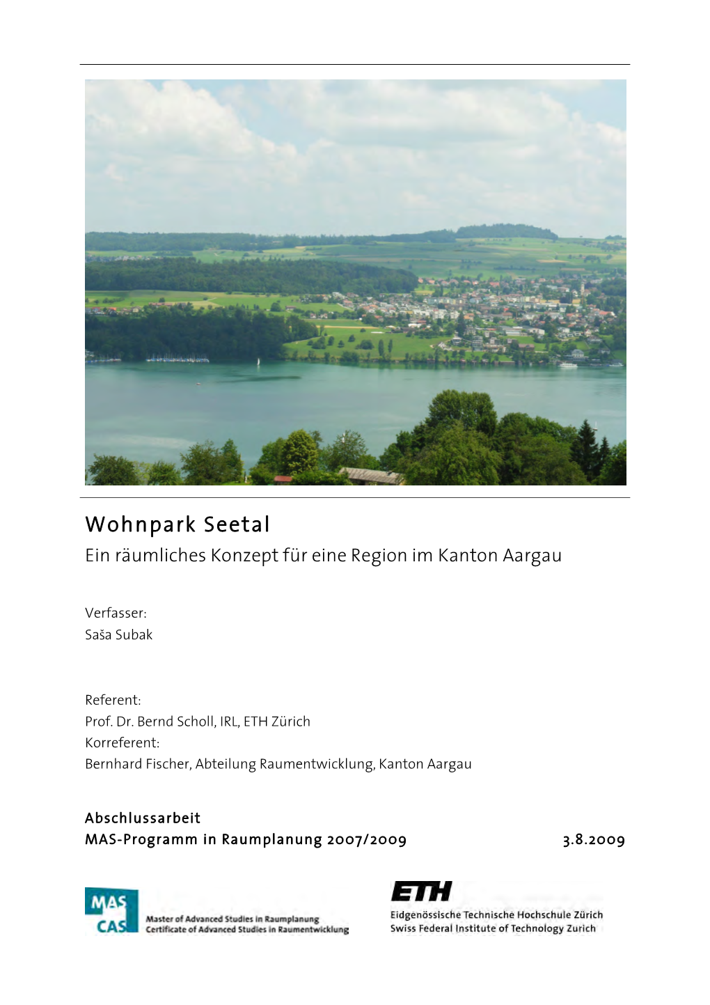 Wohnpark Seetal Ein Räumliches Konzept Für Eine Region Im Kanton Aargau