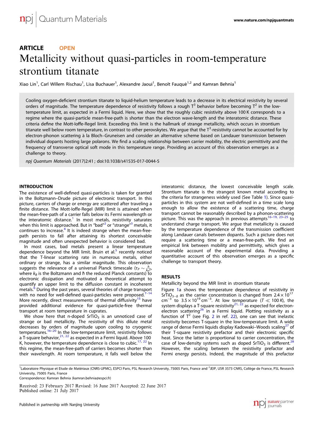 Metallicity Without Quasi-Particles in Room-Temperature Strontium Titanate