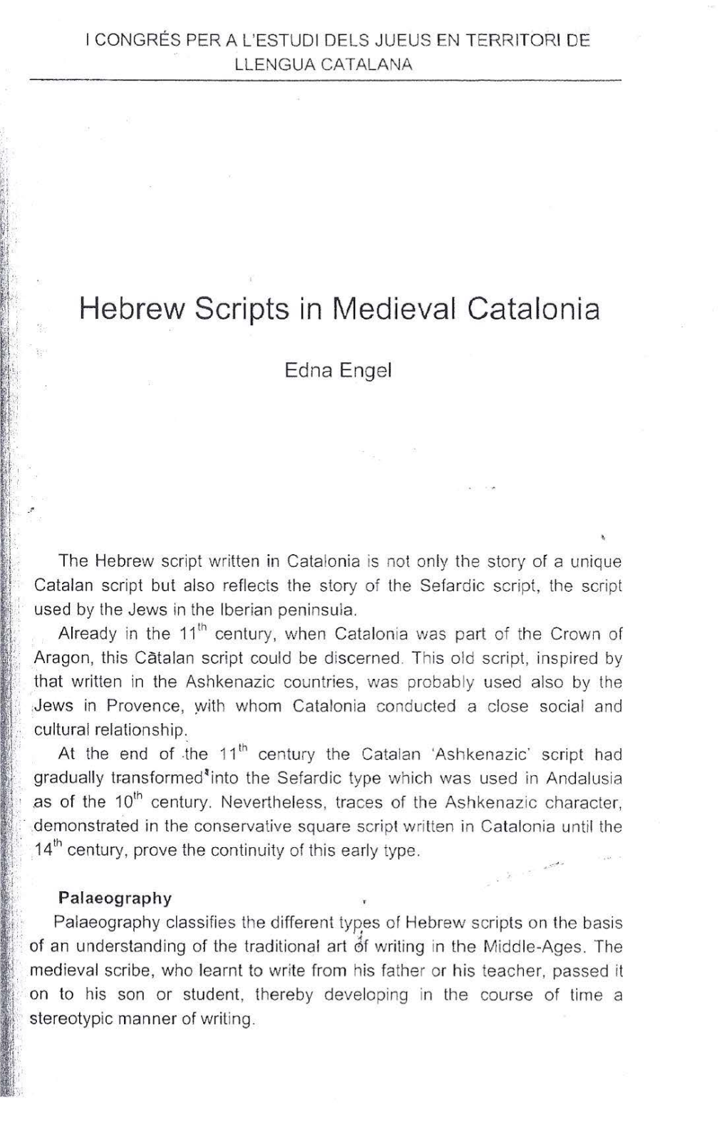 Hebrew Scripts in Medieval Catalonia