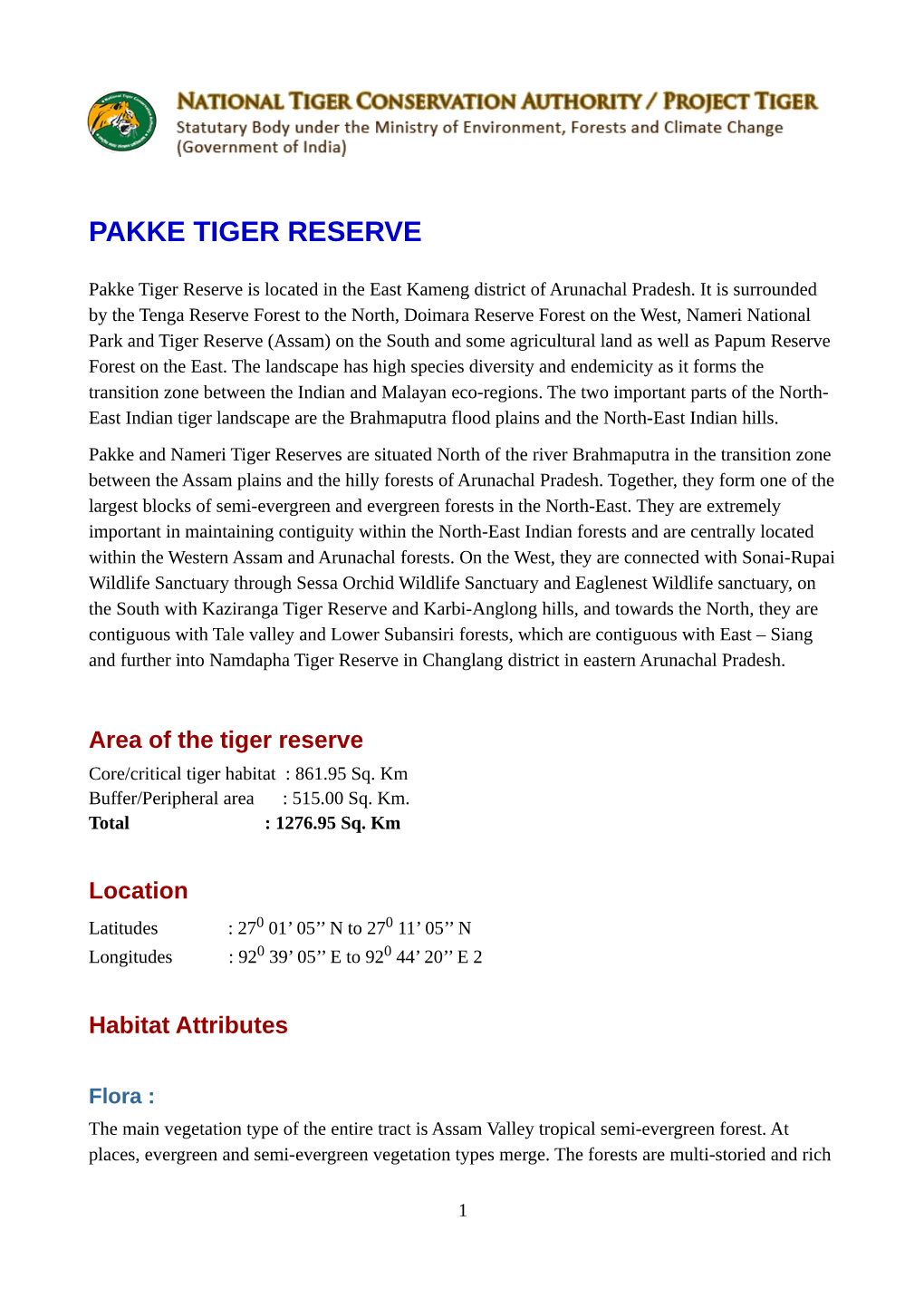 Pakke Tiger Reserve