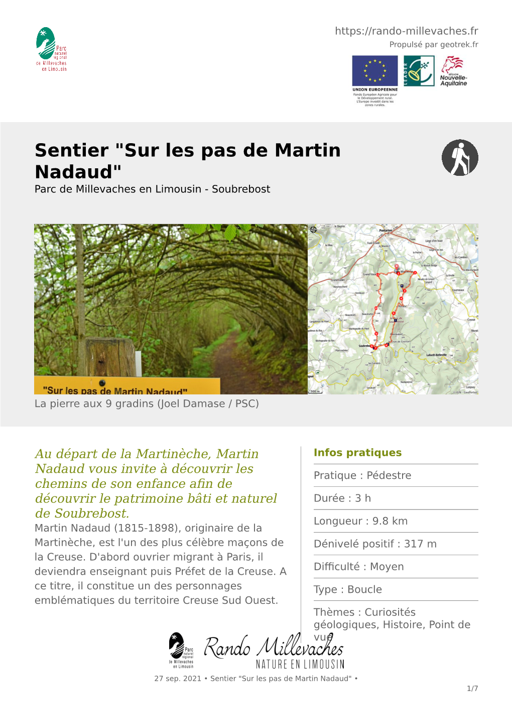 Sur Les Pas De Martin Nadaud" Parc De Millevaches En Limousin - Soubrebost