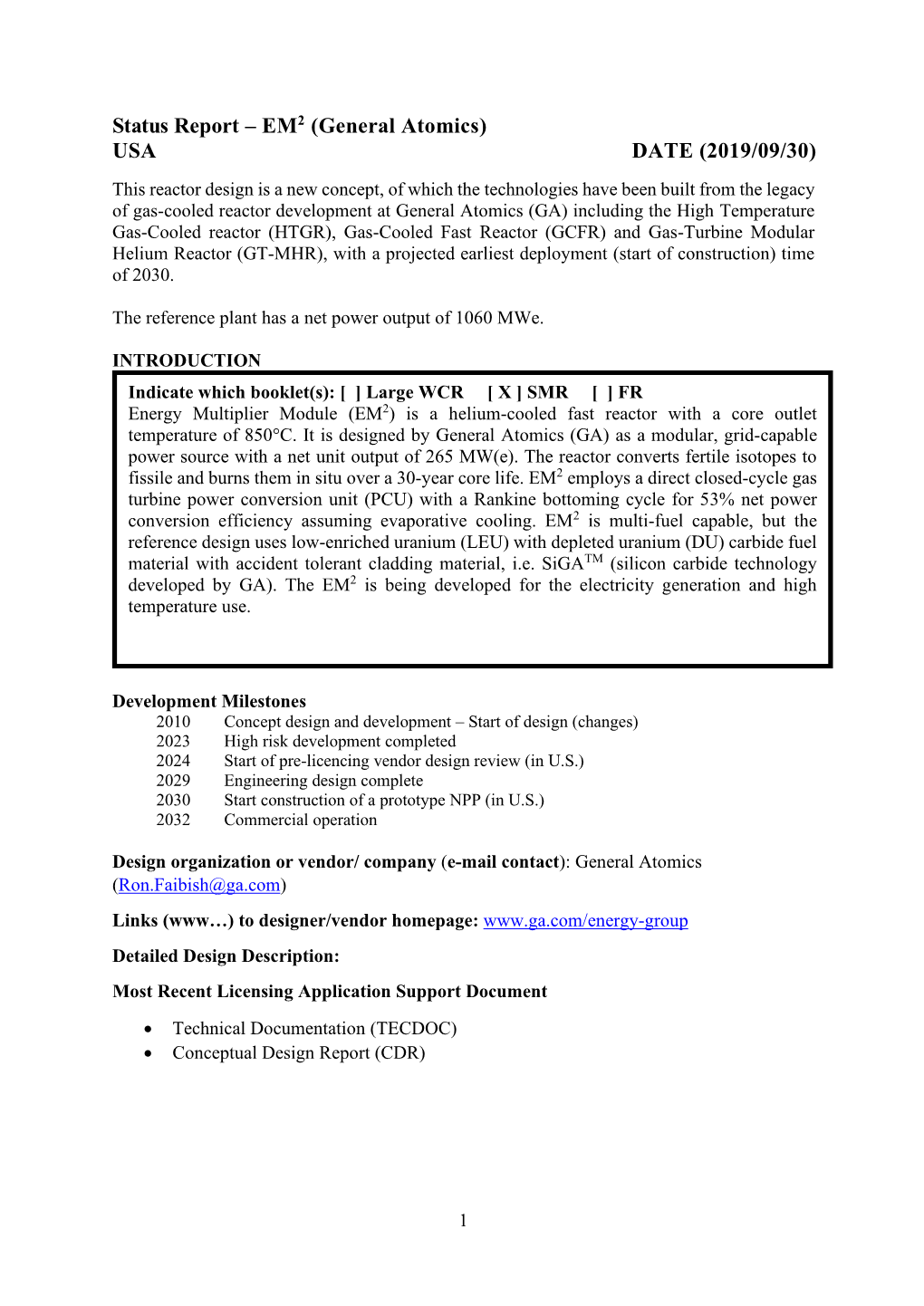 EM2 (General Atomics) USA DATE (2019/09/30)