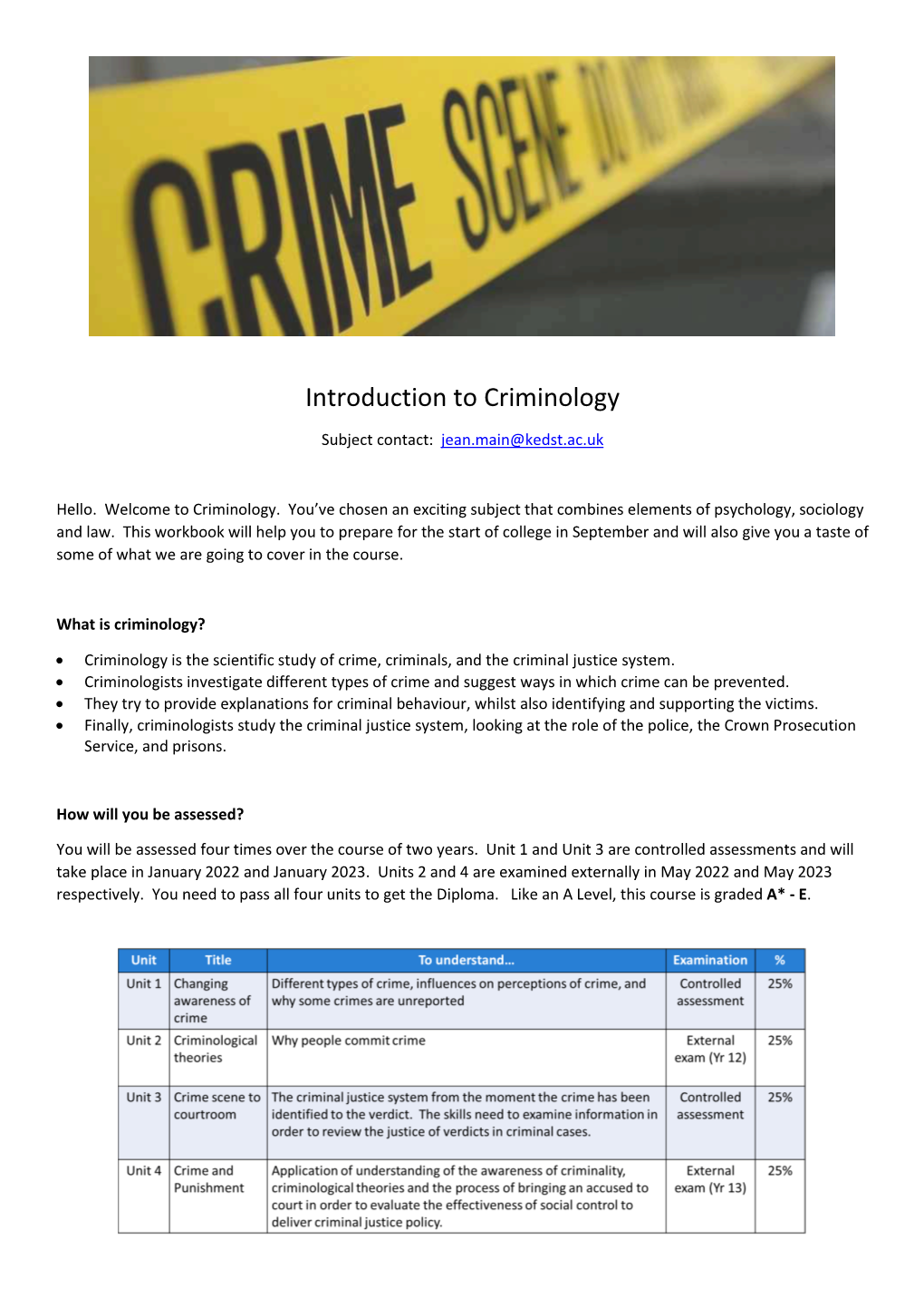 Introduction to Criminology