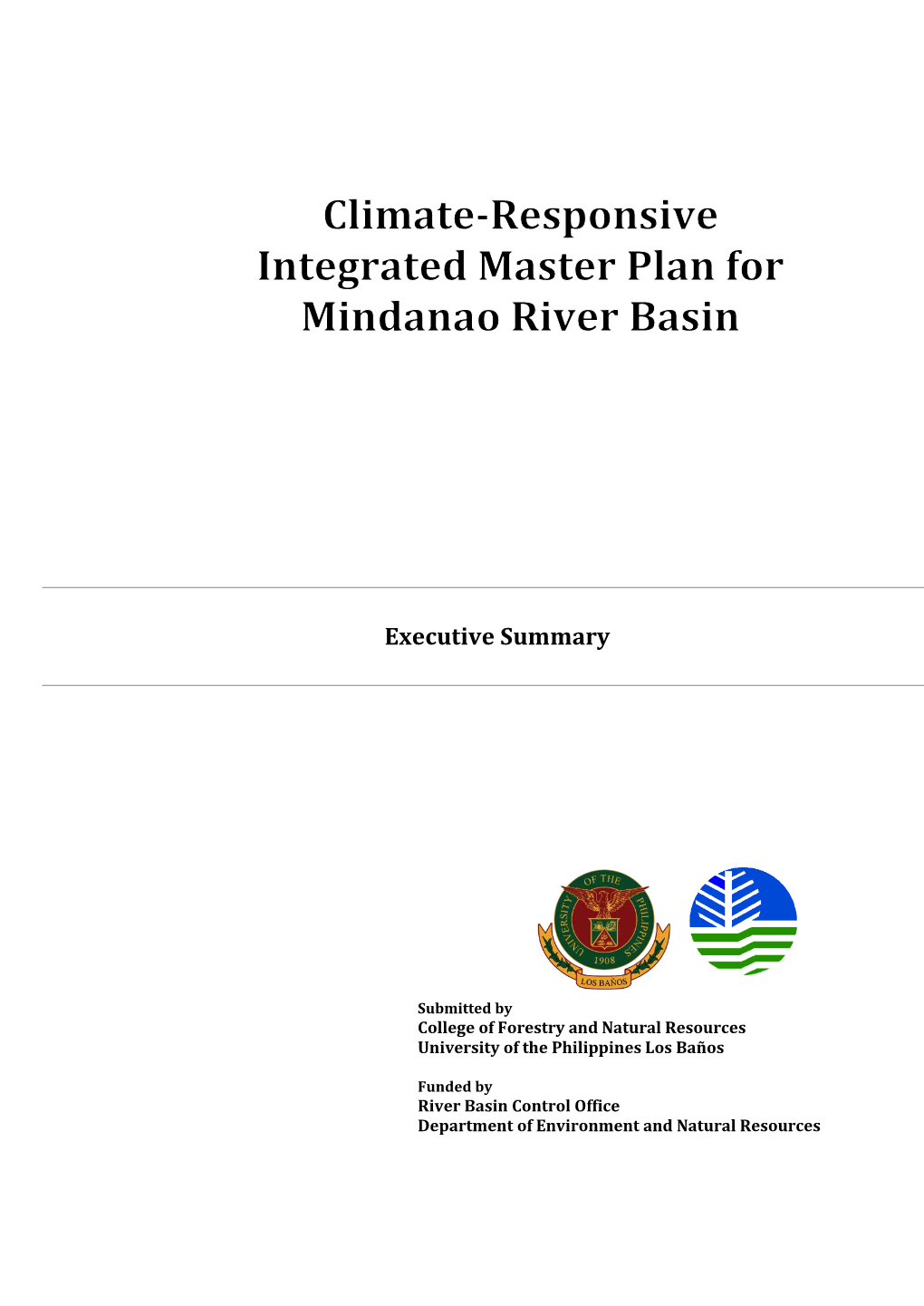 Climate-Responsive Integrated Master Plan for Mindanao River Basin