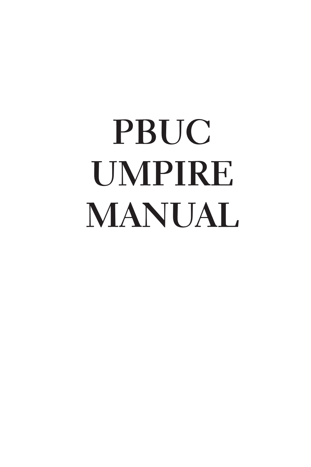 Pbuc Umpire Manual