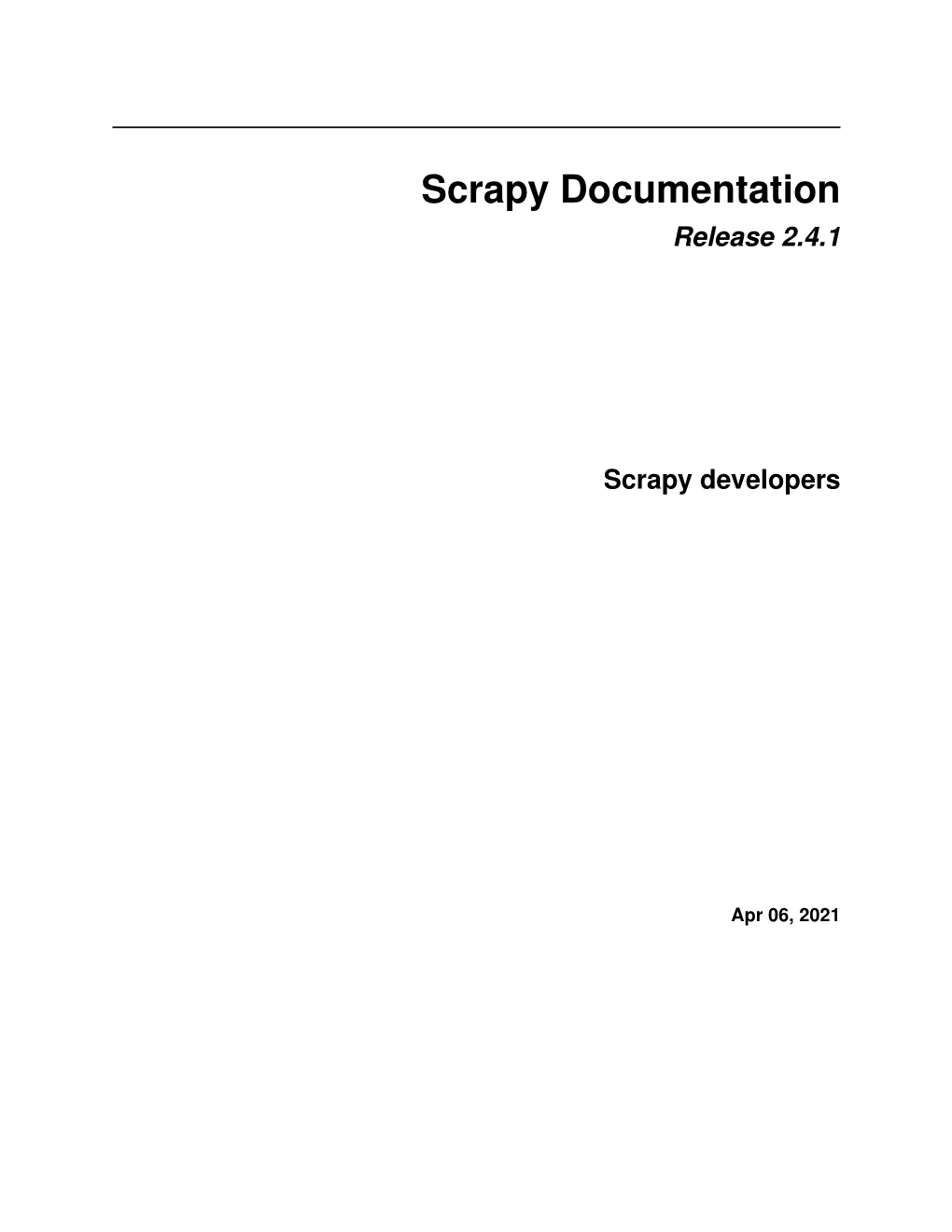 Scrapy Documentation Release 2.4.1