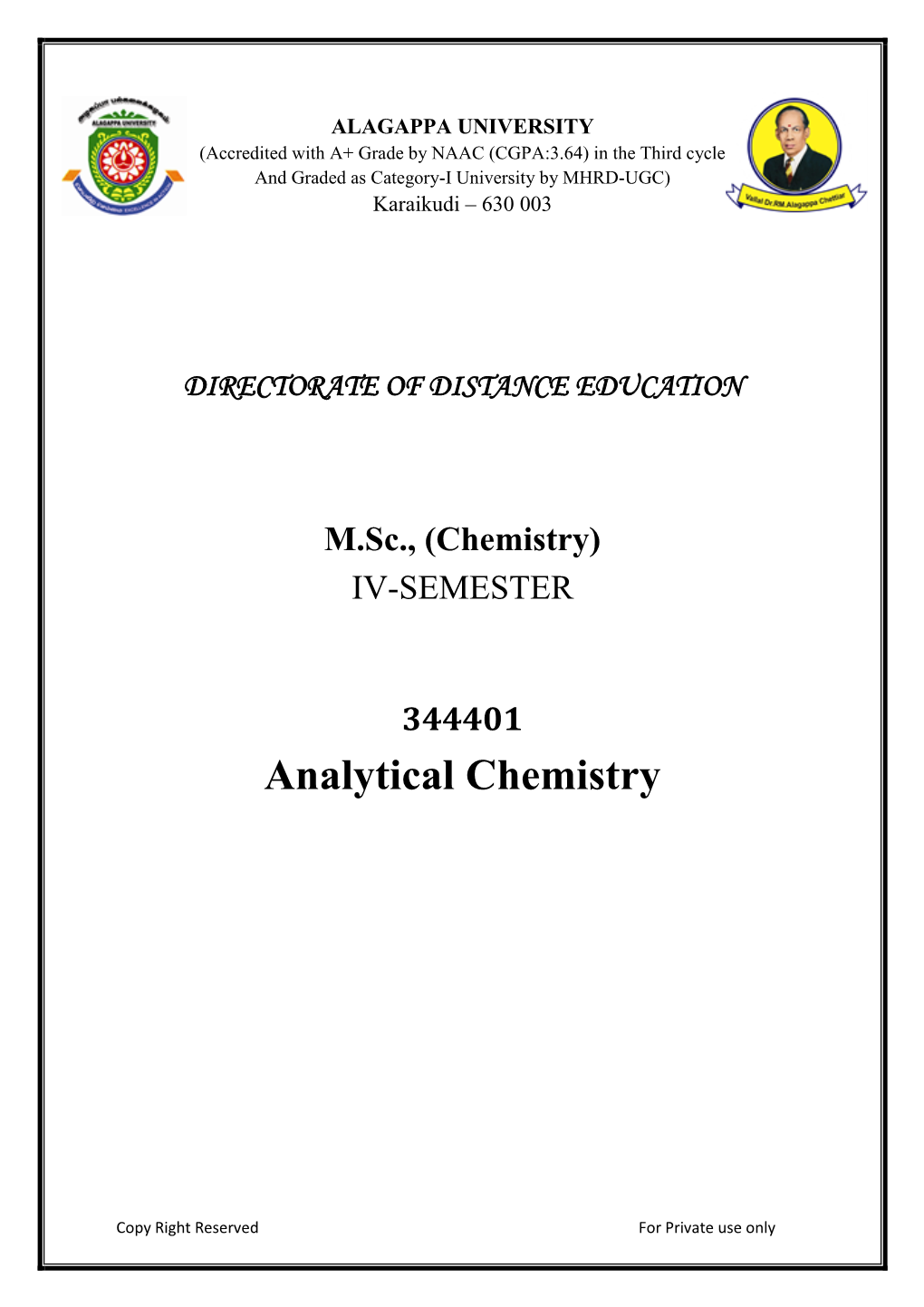 Analytical Chemistry