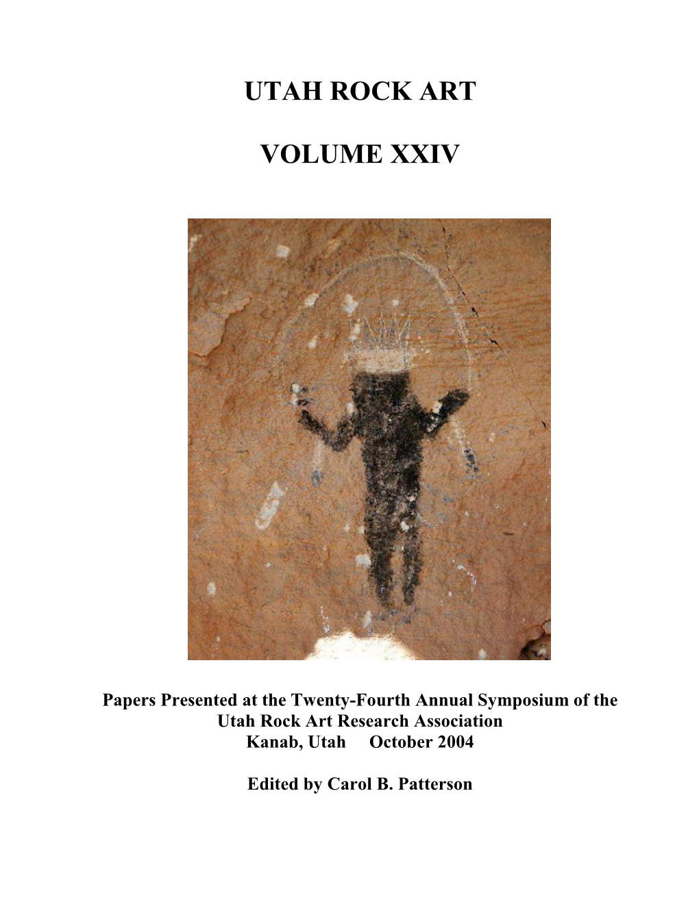 Utah Rock Art Volume Xxiv