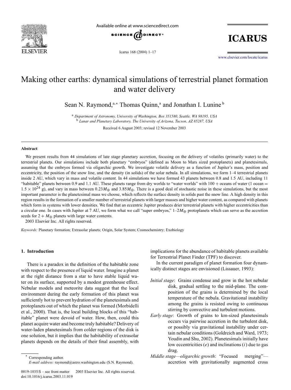 Dynamical Simulations of Terrestrial Planet Formation and Water Delivery