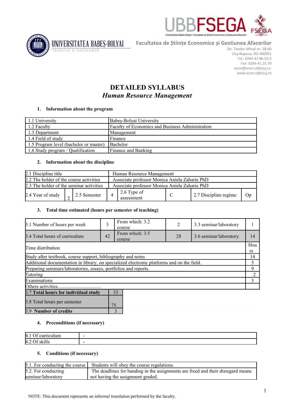 Detailed Syllabus s1