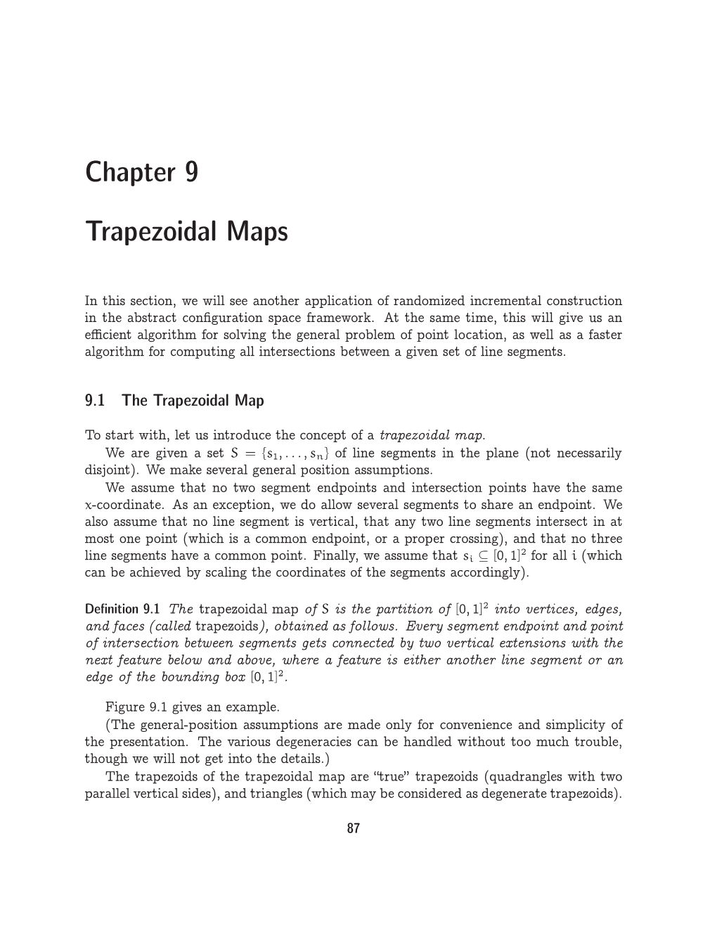 Chapter 9 Trapezoidal Maps