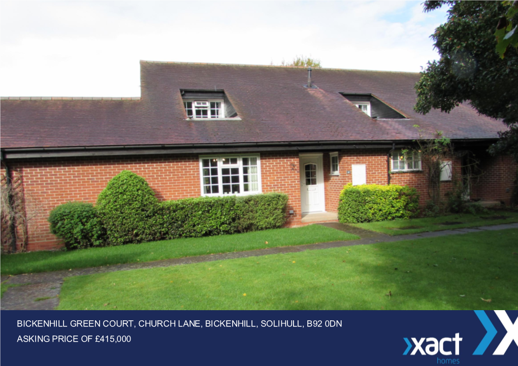 Bickenhill Green Court, Church Lane, Bickenhill, Solihull, B92 0Dn Asking Price of £415,000