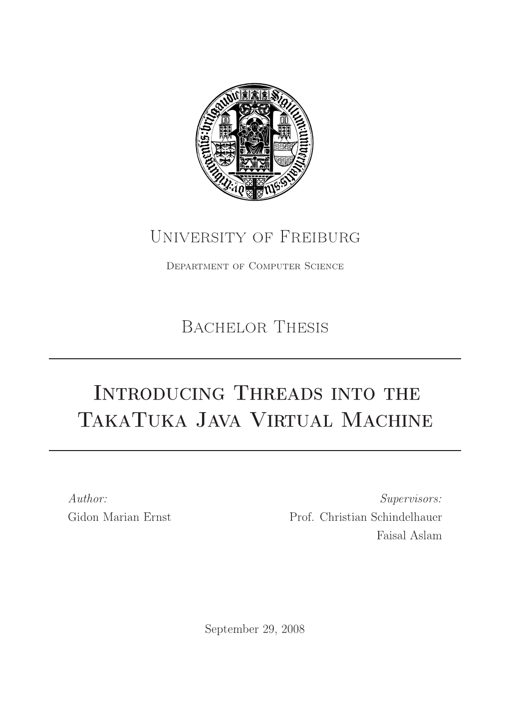 Introducing Threads Into the Takatuka Java Virtual Machine