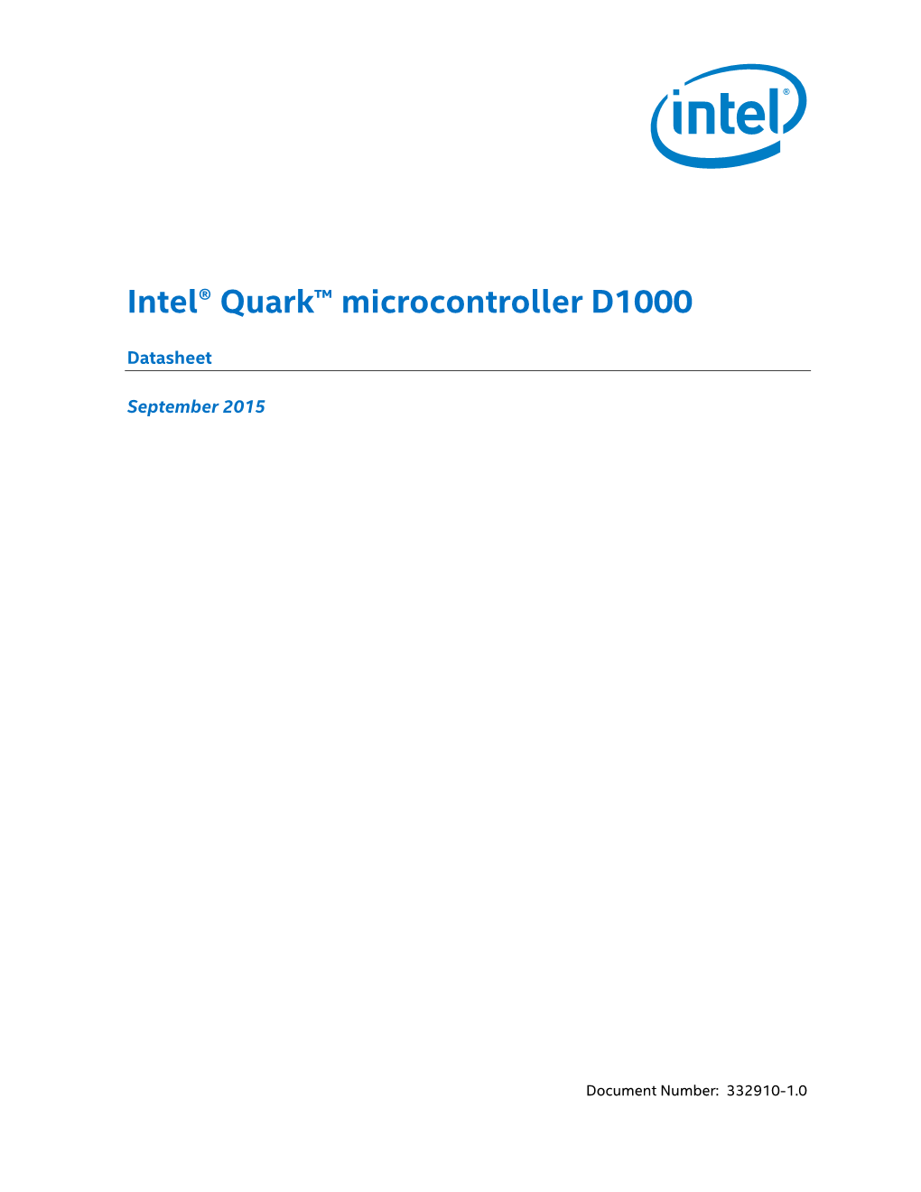 Intel Quark Microcontroller D1000 Datasheet