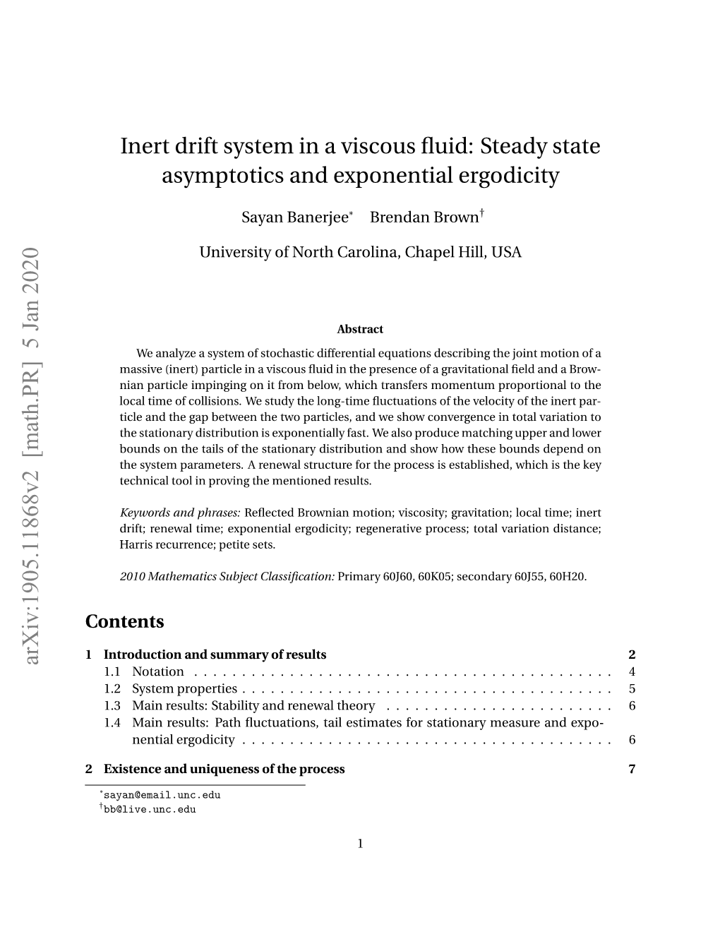 Inert Drift System in a Viscous Fluid