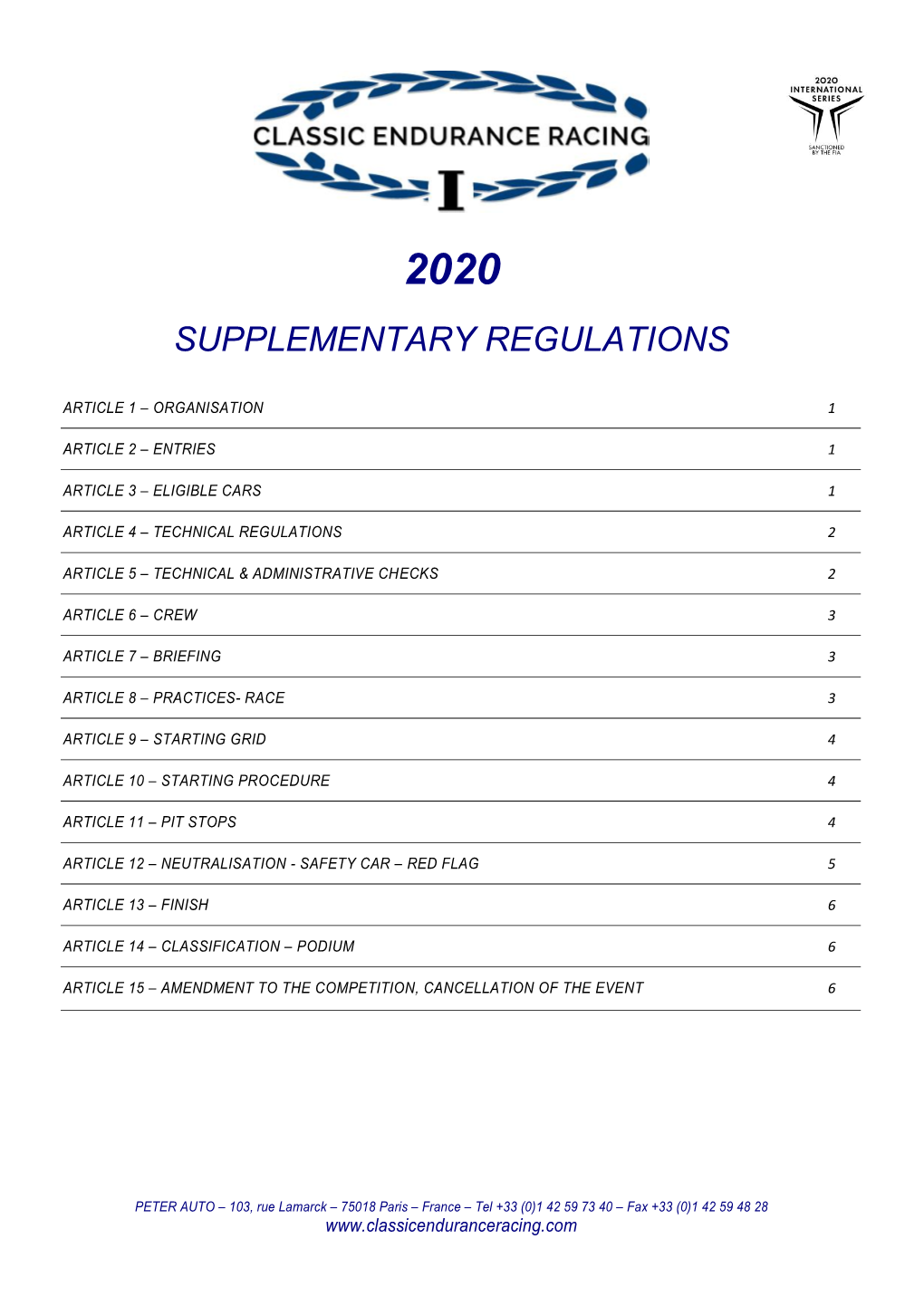 Supplementary Regulations