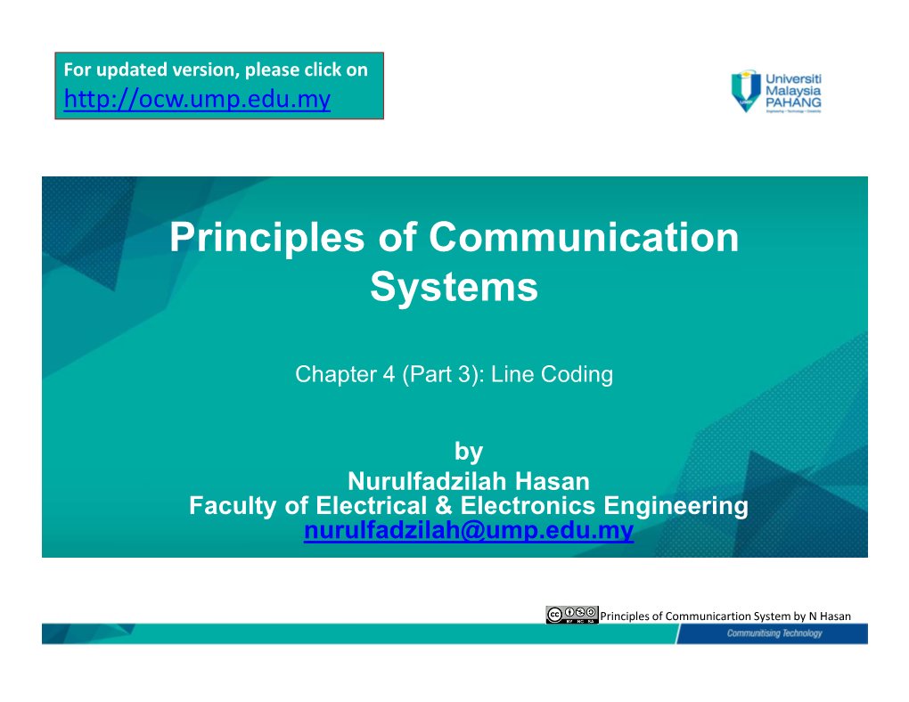 Principles of Communication Systems