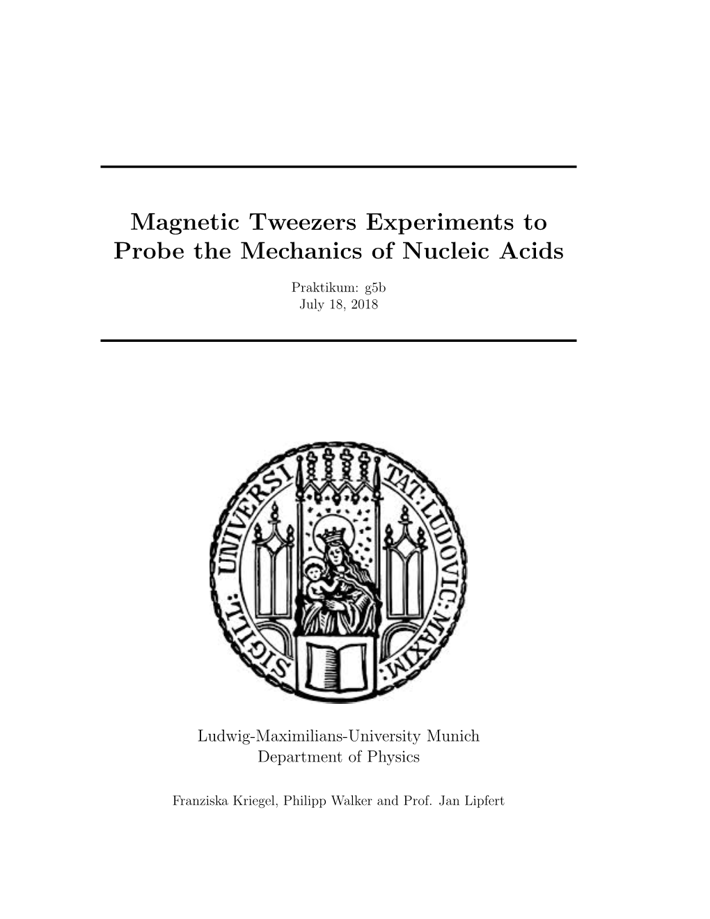 Magnetic Tweezers Experiments to Probe the Mechanics of Nucleic Acids