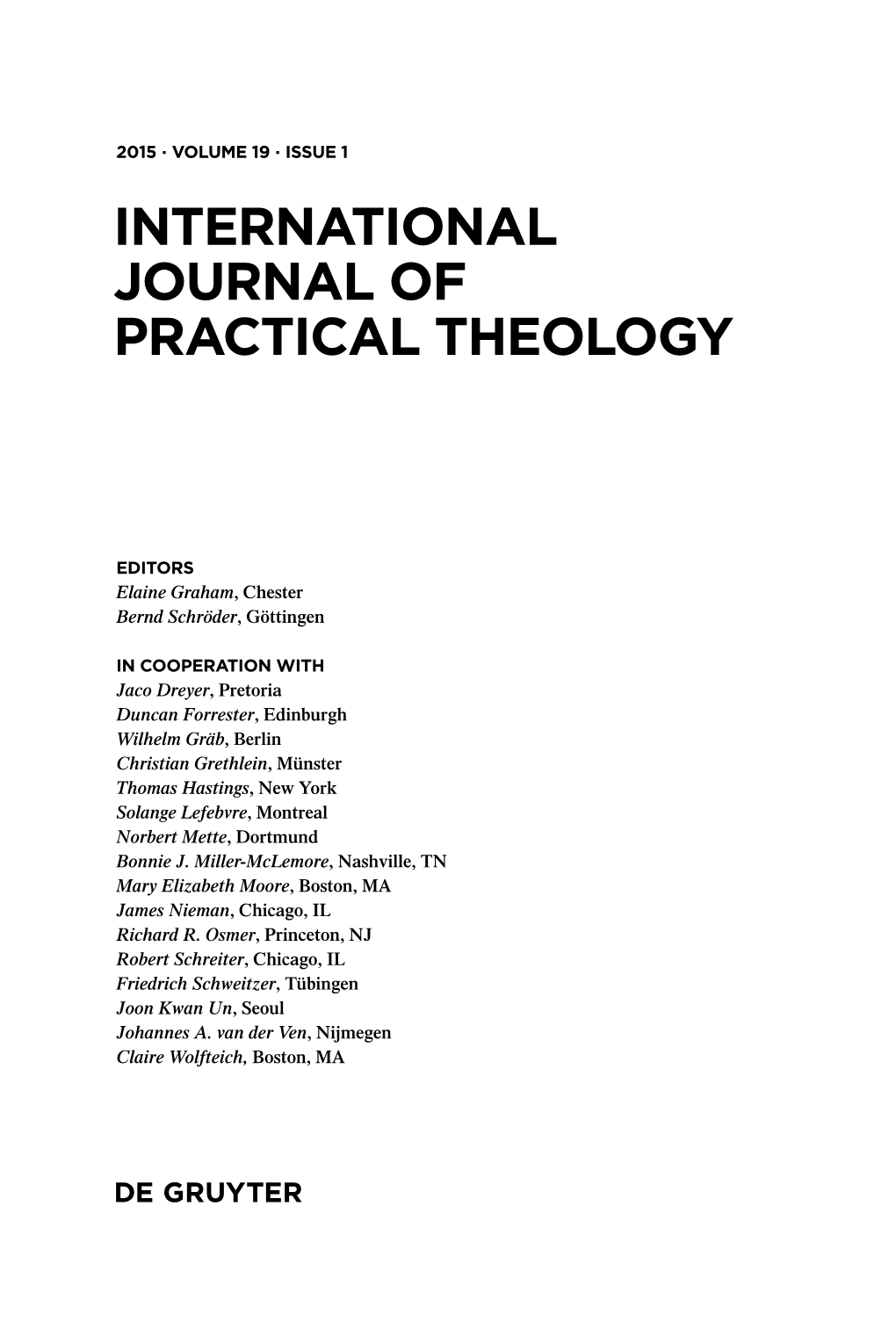 International Journal of Practical Theology