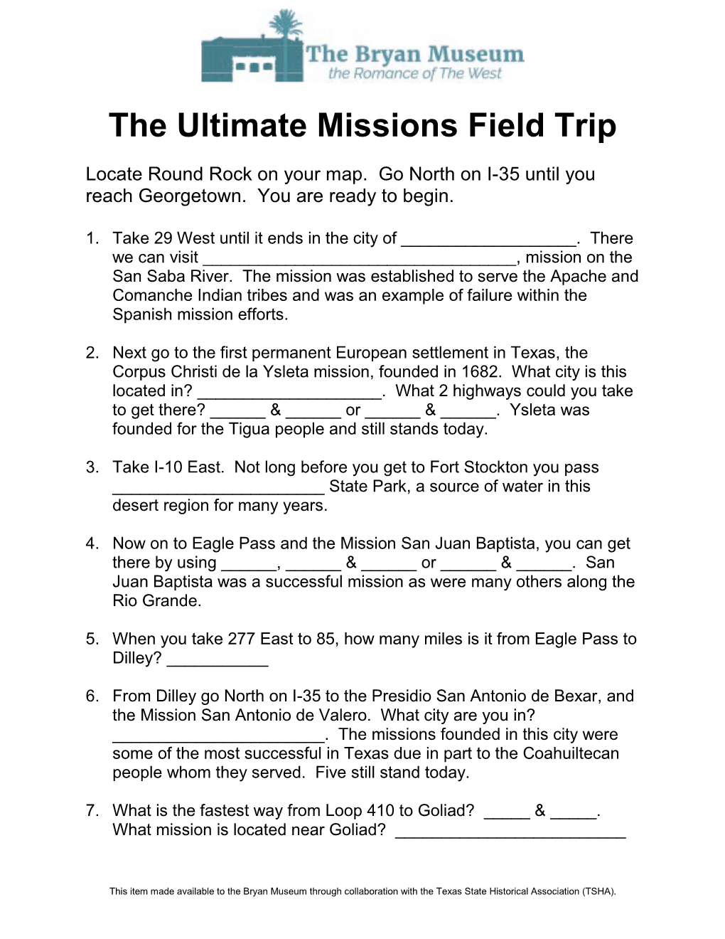 The Ultimate Missions Field Trip