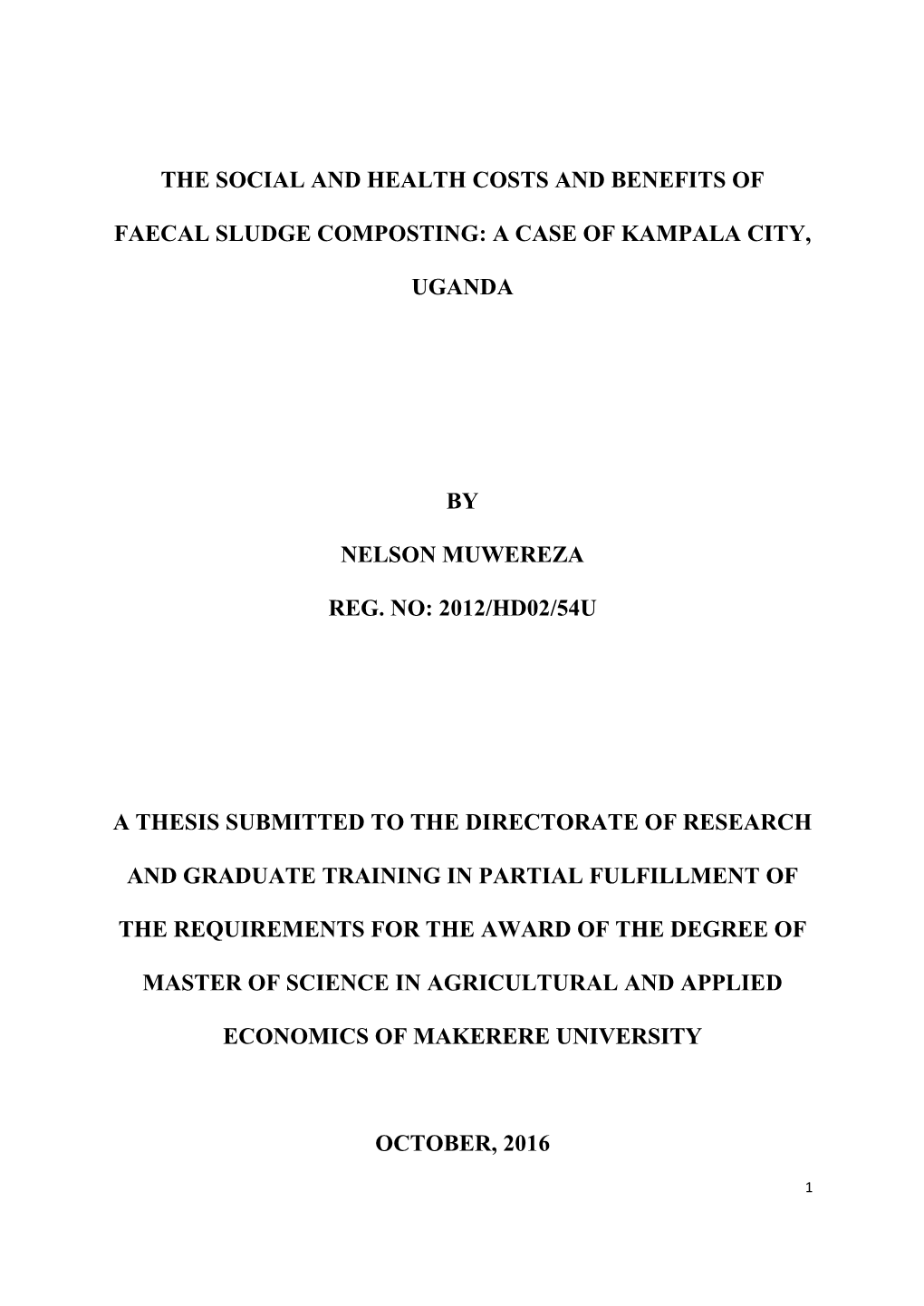 The Social and Health Costs and Benefits of Faecal Sludge Composting 54