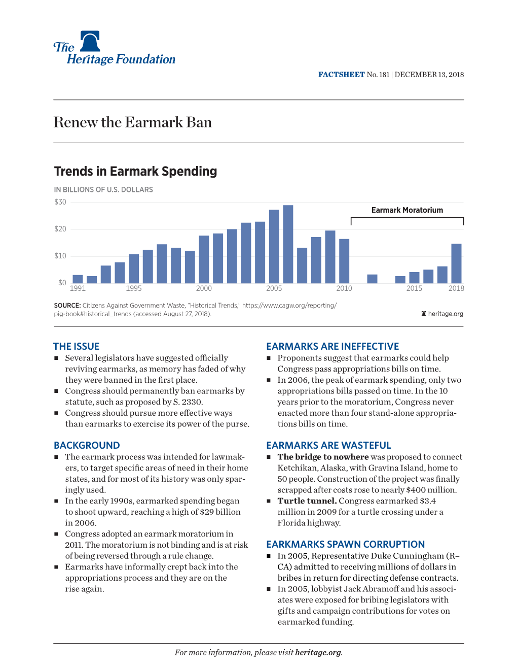 Renew the Earmark Ban