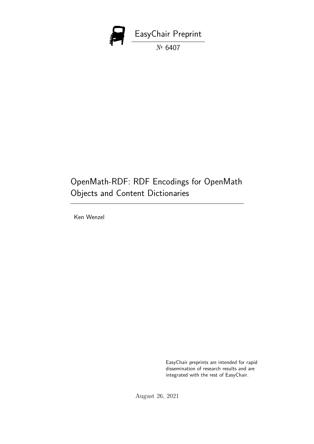 Openmath-RDF: RDF Encodings for Openmath Objects and Content Dictionaries