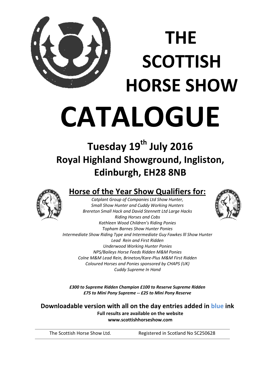 Full Catalogue Plus Entries on the Day 2016