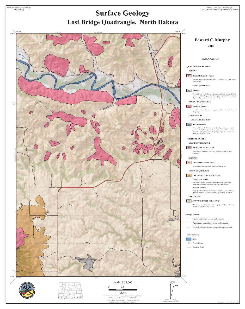 Surface Geology Lost Bridge Quadrangle, North Dakota